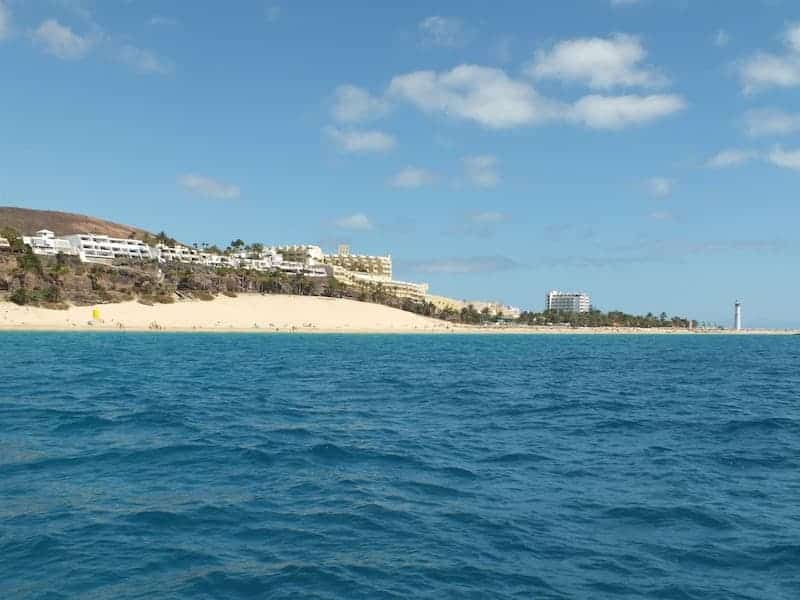 Morro Jable beach and lighthouse