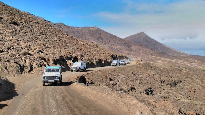 Roads for off-road in the north of Fuerteventura