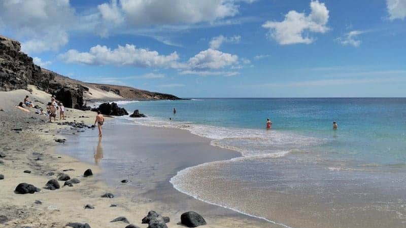 baden Sie am Strand von Las Pilas